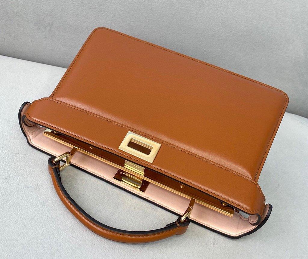 Fendi 8BN323 Peekaboo ISEEU EAST-WEST Brown Leather 70193S Bag