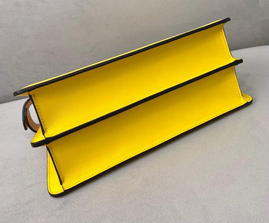 Fendi 8BN323 Peekaboo ISEEU EAST-WEST Yellow Leather 70193S bag