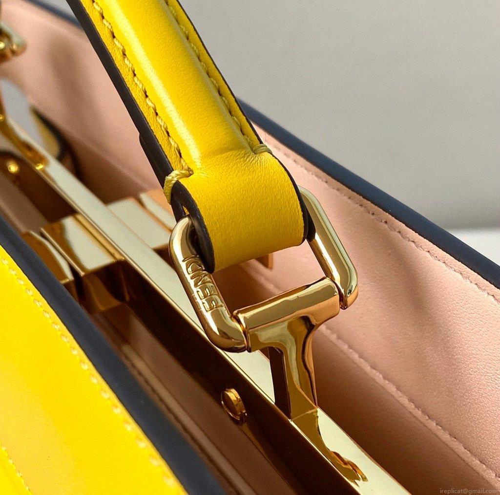 Fendi 8BN323 Peekaboo ISEEU EAST-WEST Yellow Leather 70193S bag