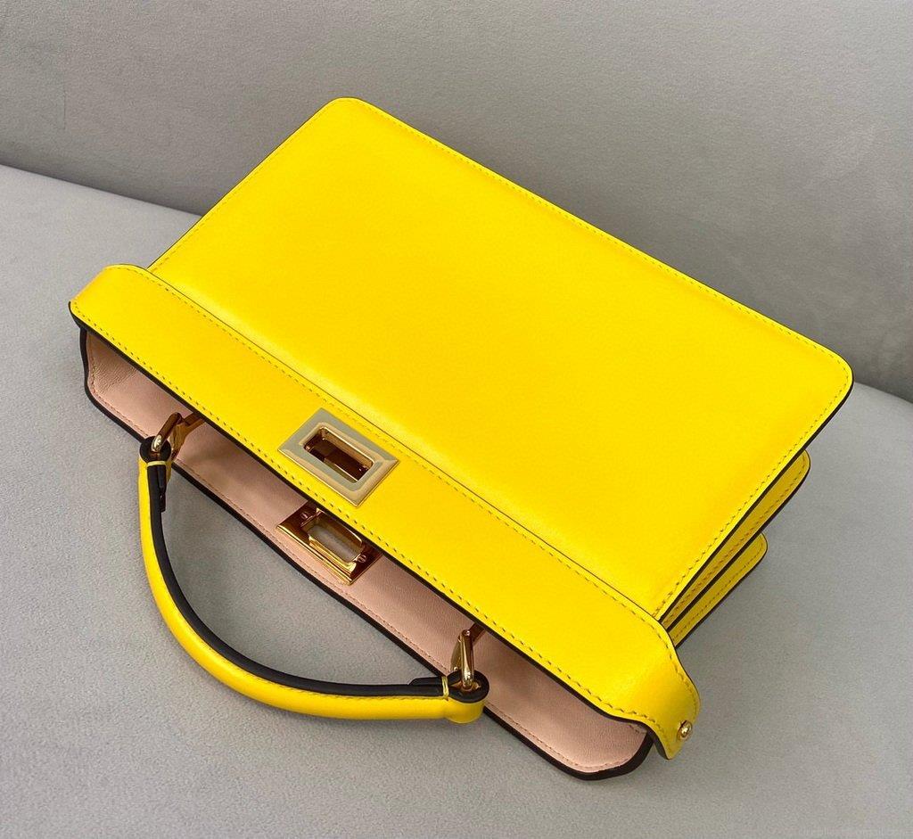 Fendi 8BN323 Peekaboo ISEEU EAST-WEST Yellow Leather 70193S bag