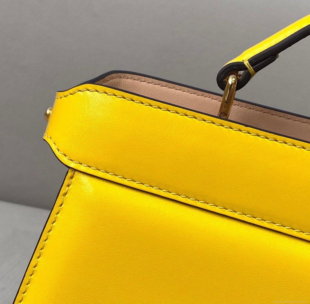 Fendi 8BN323 Peekaboo ISEEU EAST-WEST Yellow Leather 70193S bag