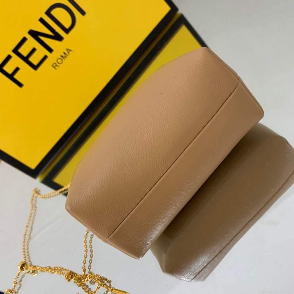 Fendi Nano First Charm Shoulder Bag 7AS051 Apricot