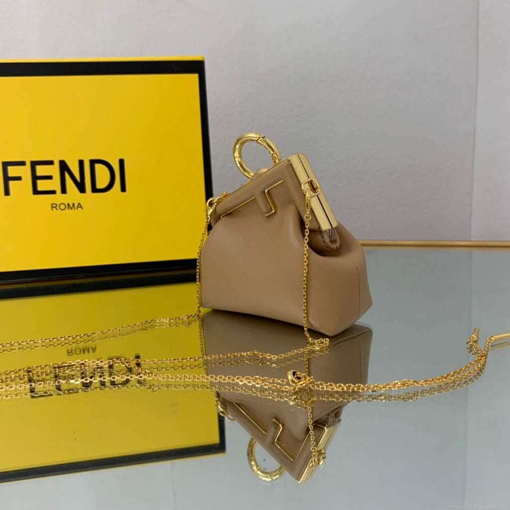 Fendi Nano First Charm Shoulder Bag 7AS051 Apricot