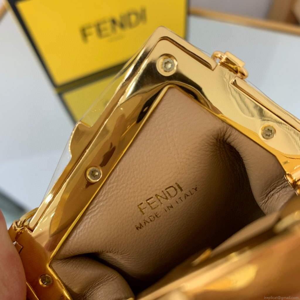 Fendi Nano First Charm Shoulder Bag 7AS051 Apricot