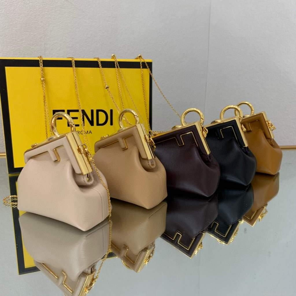 Fendi Nano First Charm Shoulder Bag 7AS051 Black