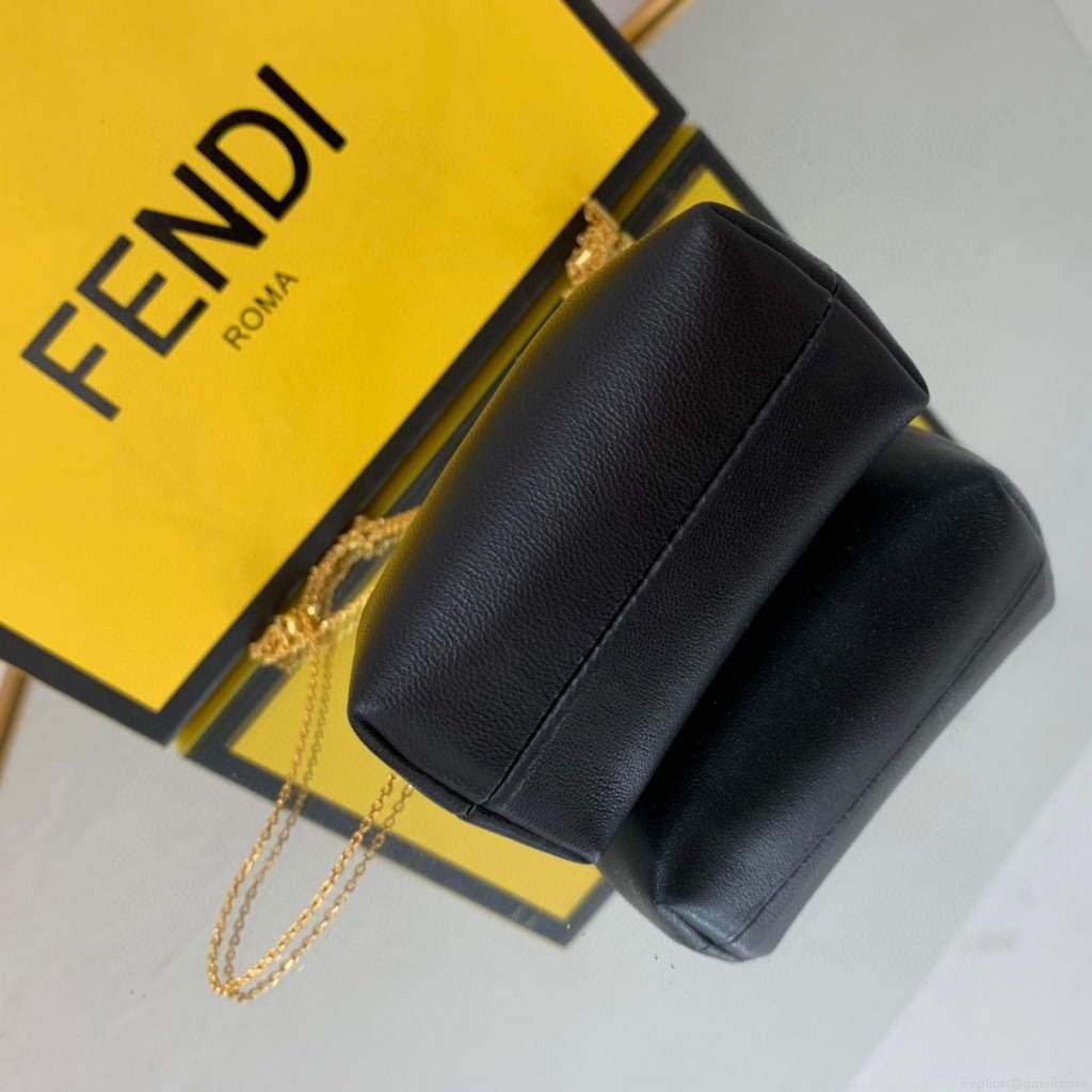 Fendi Nano First Charm Shoulder Bag 7AS051 Black