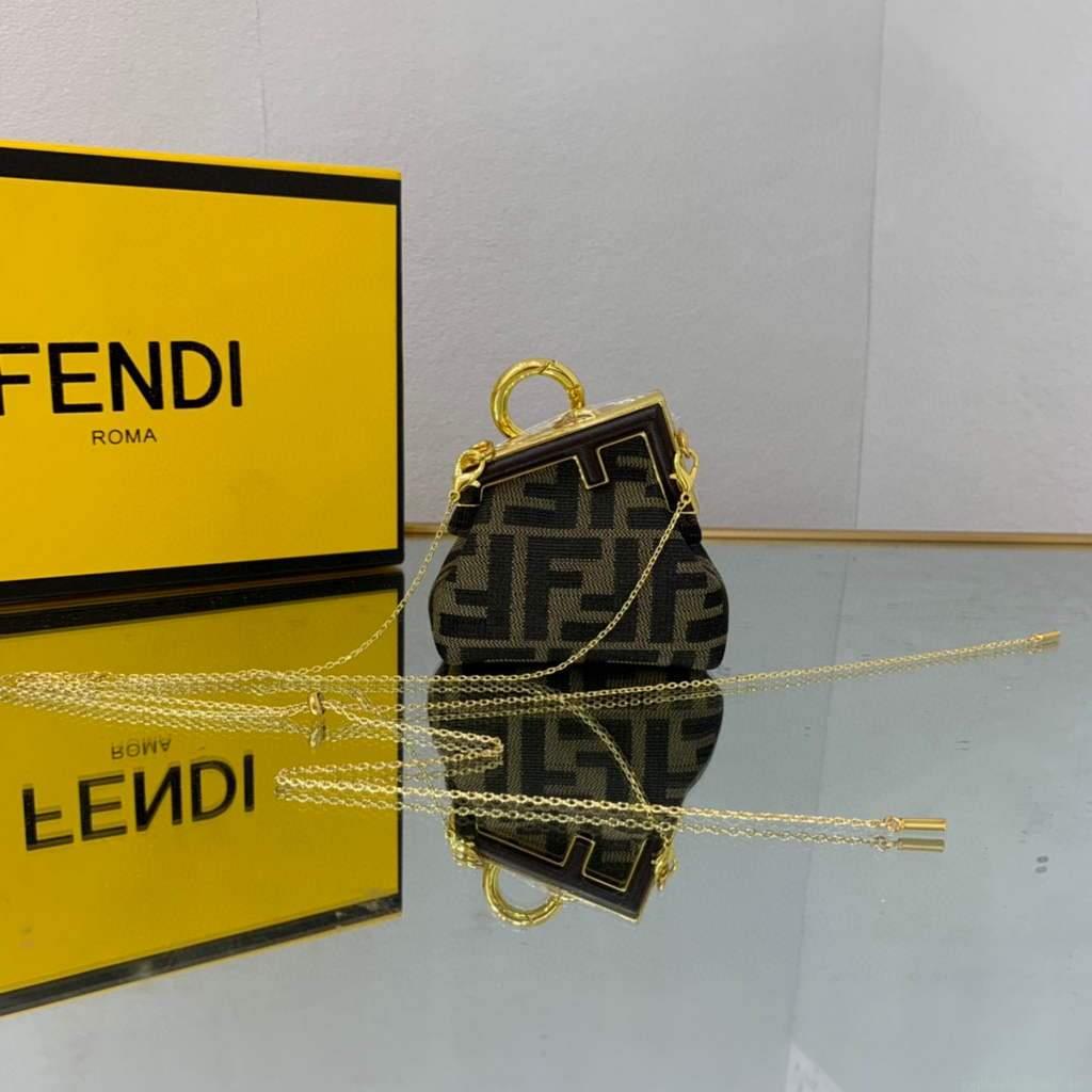 Fendi Nano First Charm Shoulder Bag 7AS051 FF Green