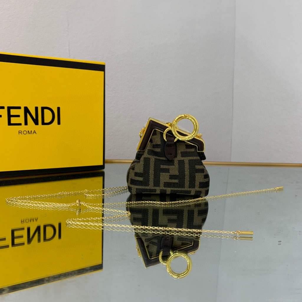 Fendi Nano First Charm Shoulder Bag 7AS051 FF Green
