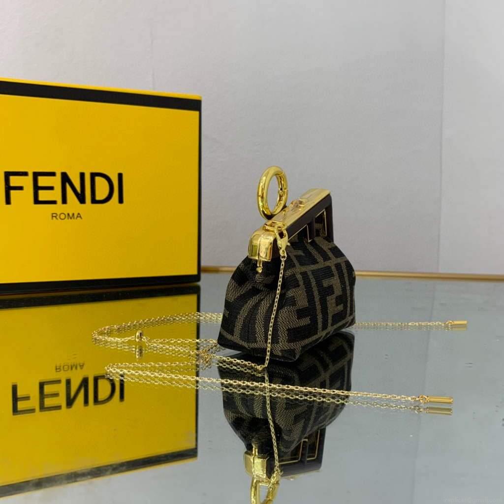 Fendi Nano First Charm Shoulder Bag 7AS051 FF Green
