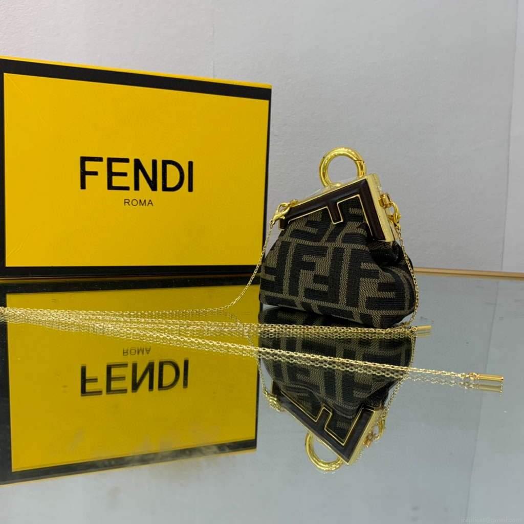 Fendi Nano First Charm Shoulder Bag 7AS051 FF Green