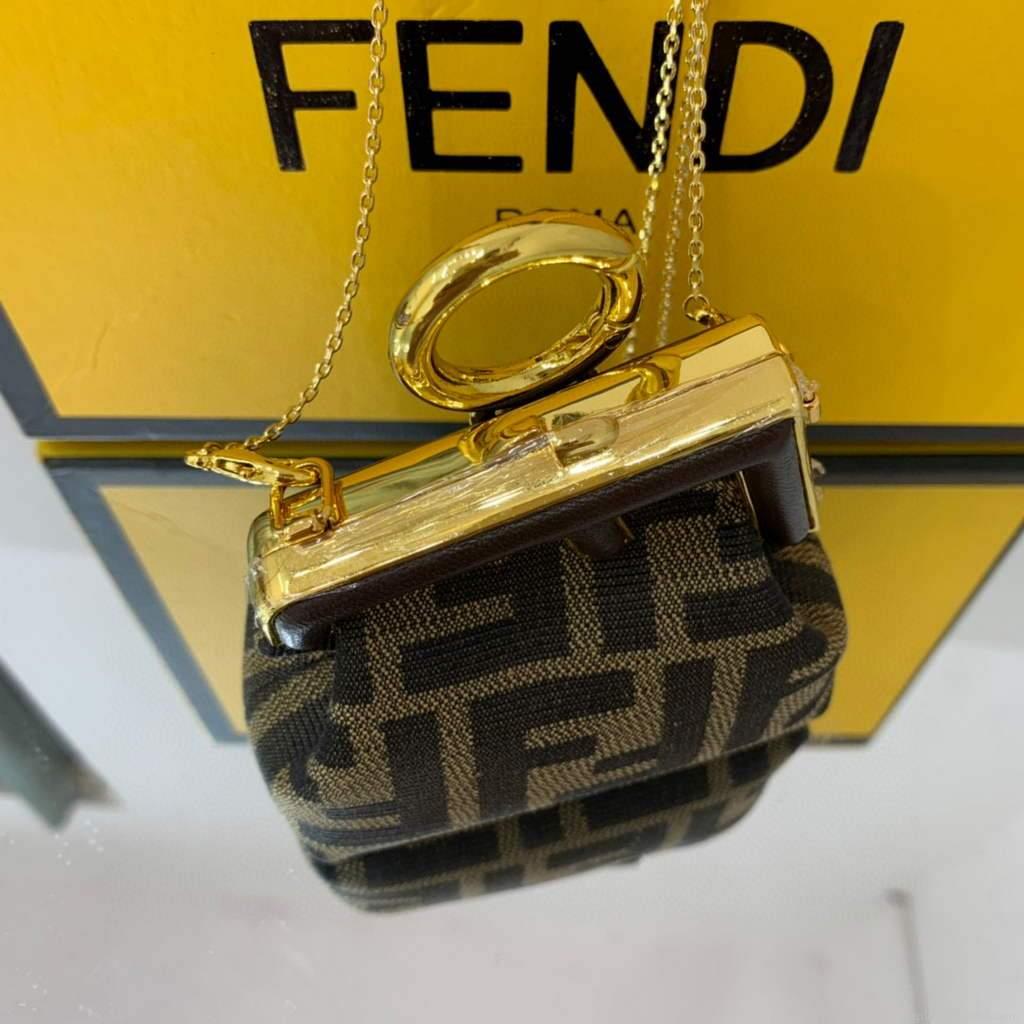 Fendi Nano First Charm Shoulder Bag 7AS051 FF Green