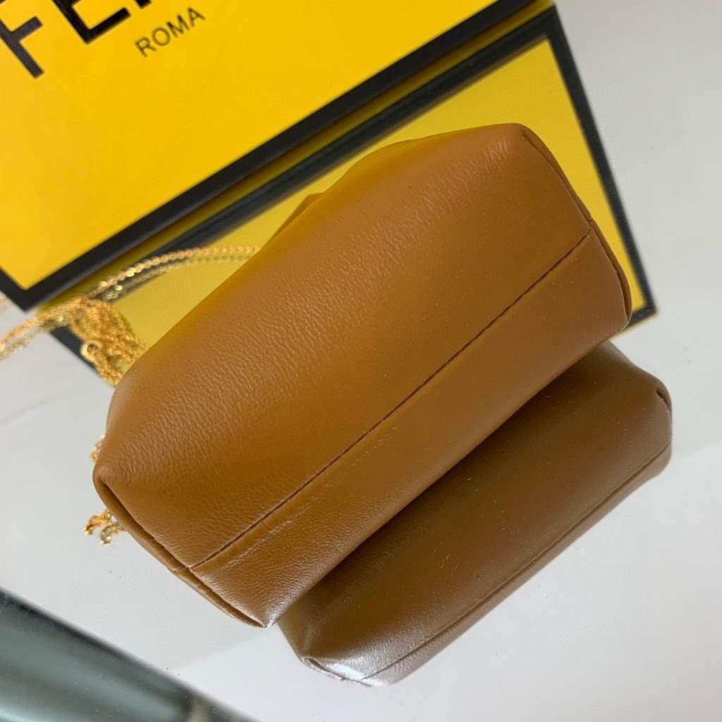Fendi Nano First Charm Shoulder Bag 7AS051 Tan