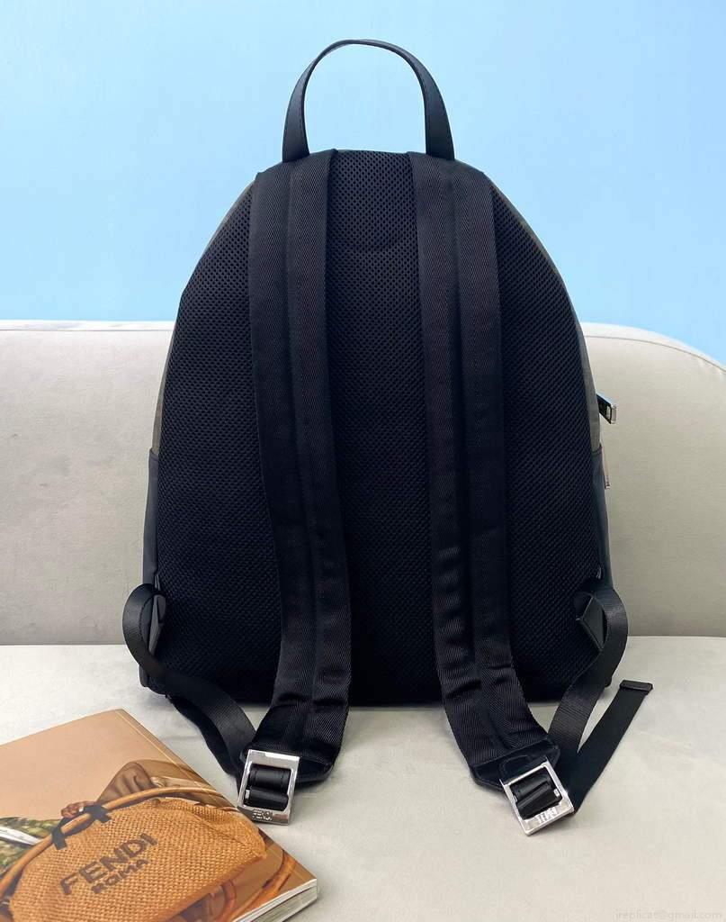 Fendi 2381 Backpack Black Fendi Nylon Shoulders Backpack 7VZ042 Black with red