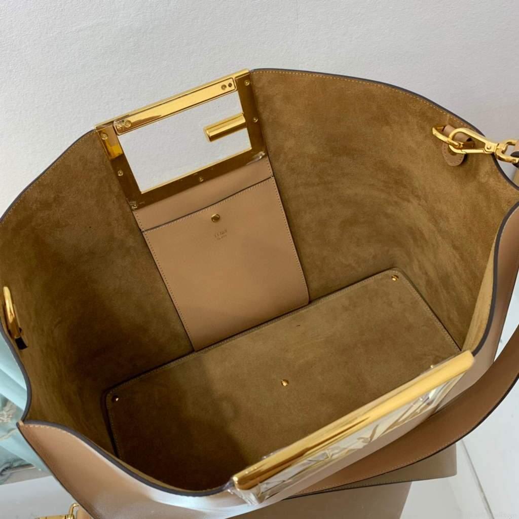 Fendi 8BH391 Fendi way Medium Apricot Leather bag