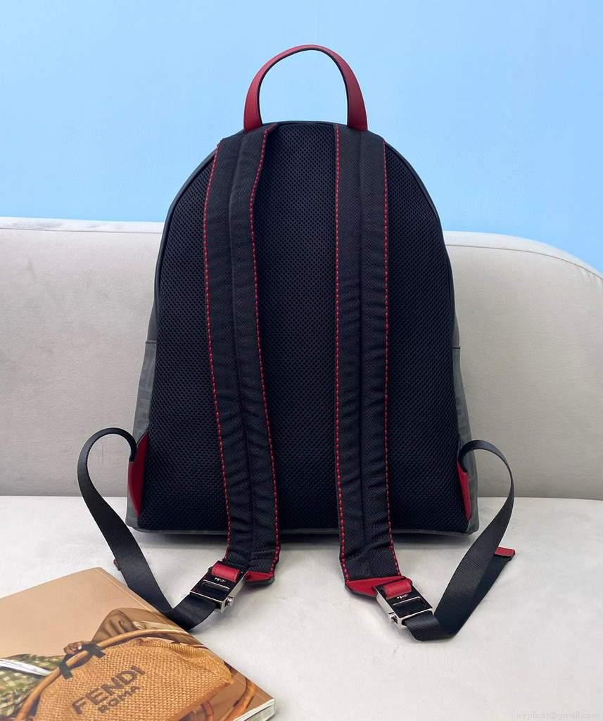 Fendi Backpack Large 2380 FF Black with Red