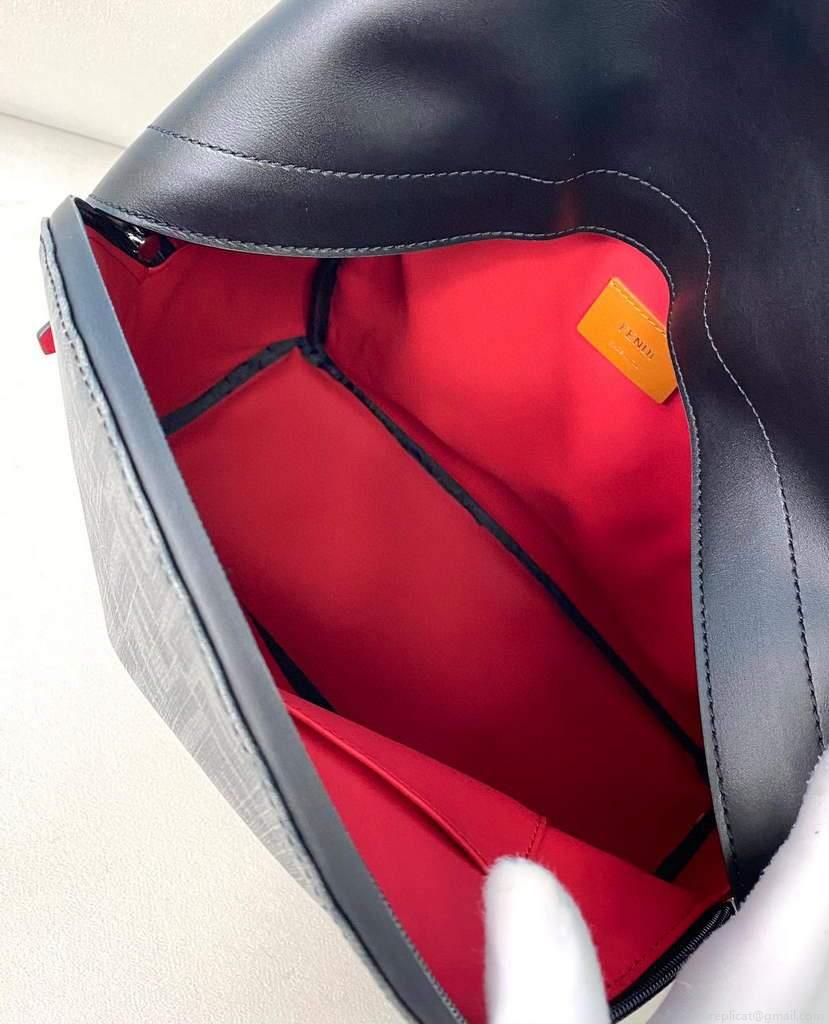 Fendi Backpack Large 2380 FF Black with Red