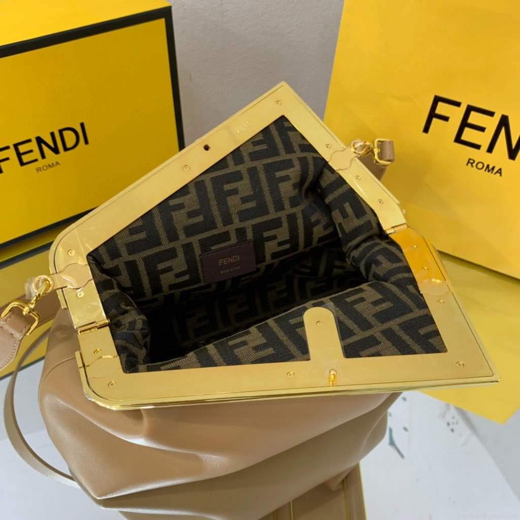 Fendi FIRST Medium Bag Apricot Leather 8BP127
