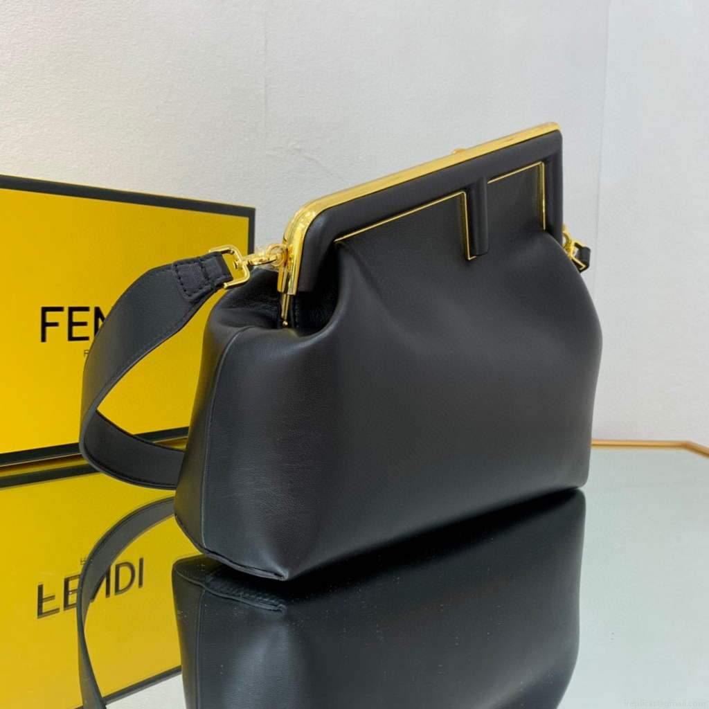 Fendi FIRST Medium Bag Black Leather 8BP127