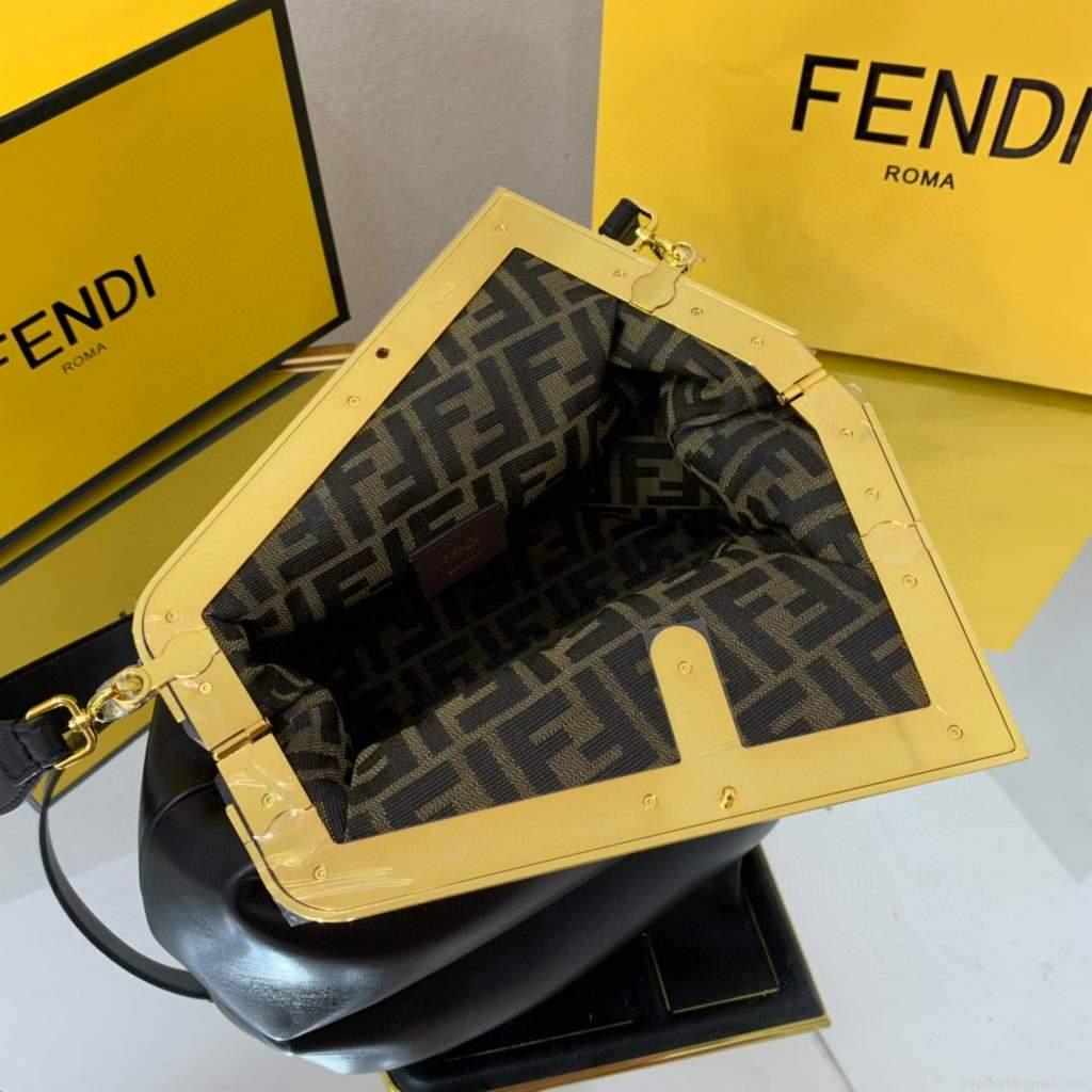 Fendi FIRST Medium Bag Black Leather 8BP127
