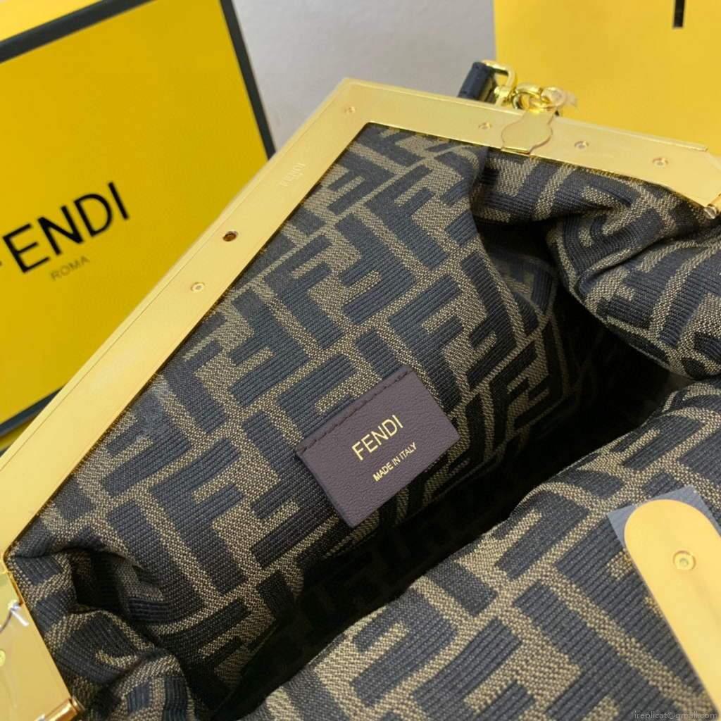 Fendi FIRST Medium Bag Black Leather 8BP127