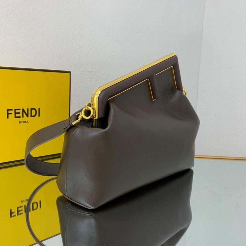 Fendi FIRST Medium Bag Dark Brown Leather 8BP127