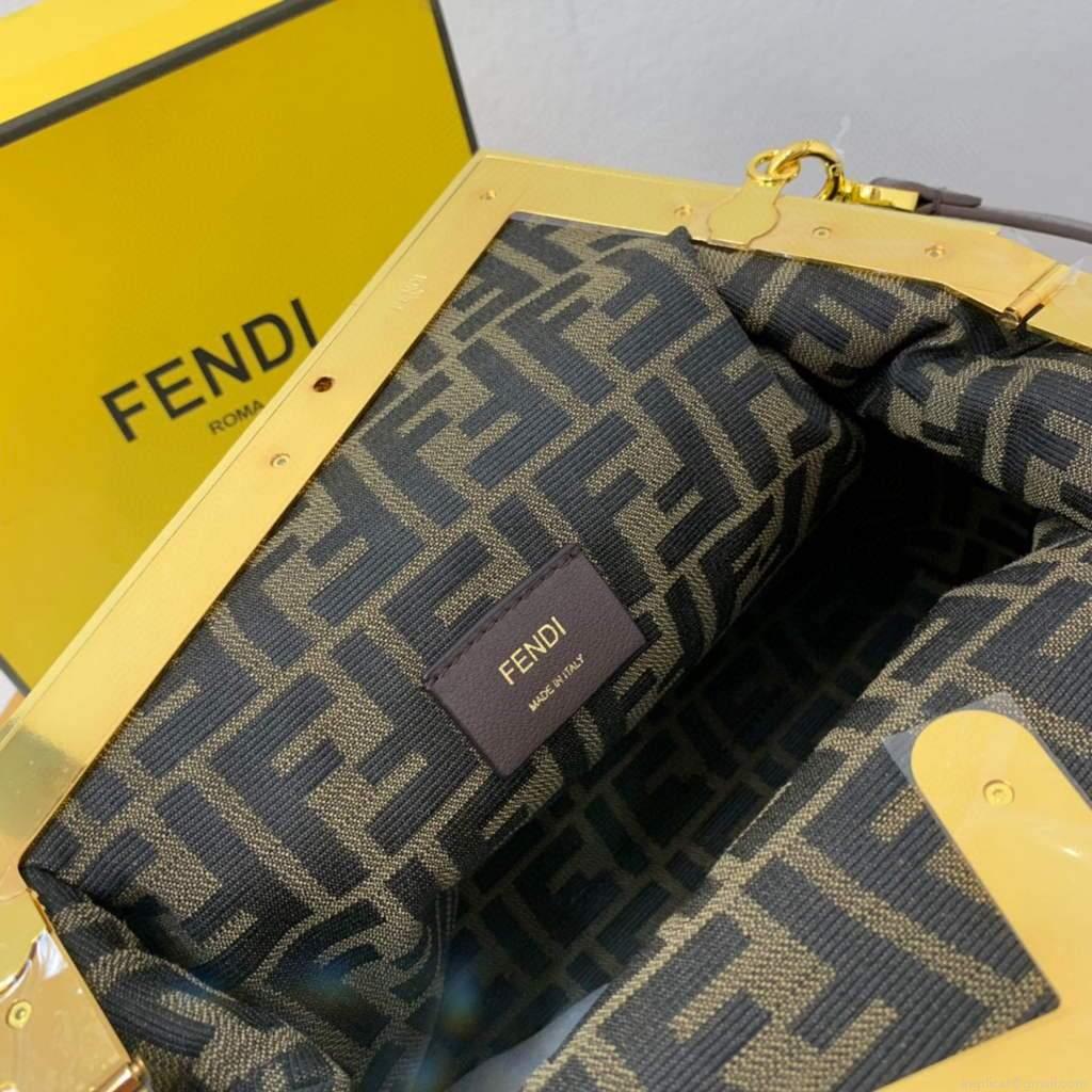 Fendi FIRST Medium Bag Dark Brown Leather 8BP127