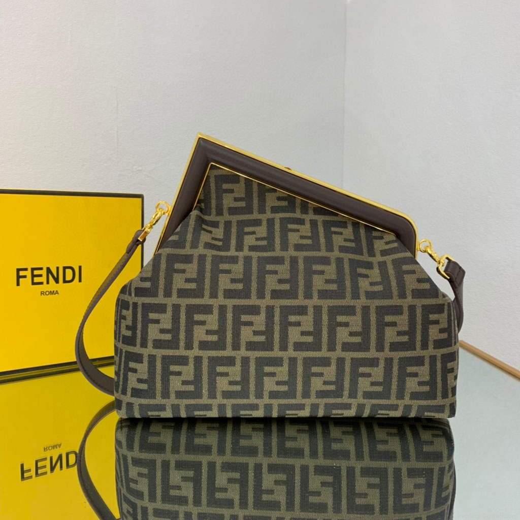 Fendi FIRST Medium Bag Dark Green FF bag 8BP127