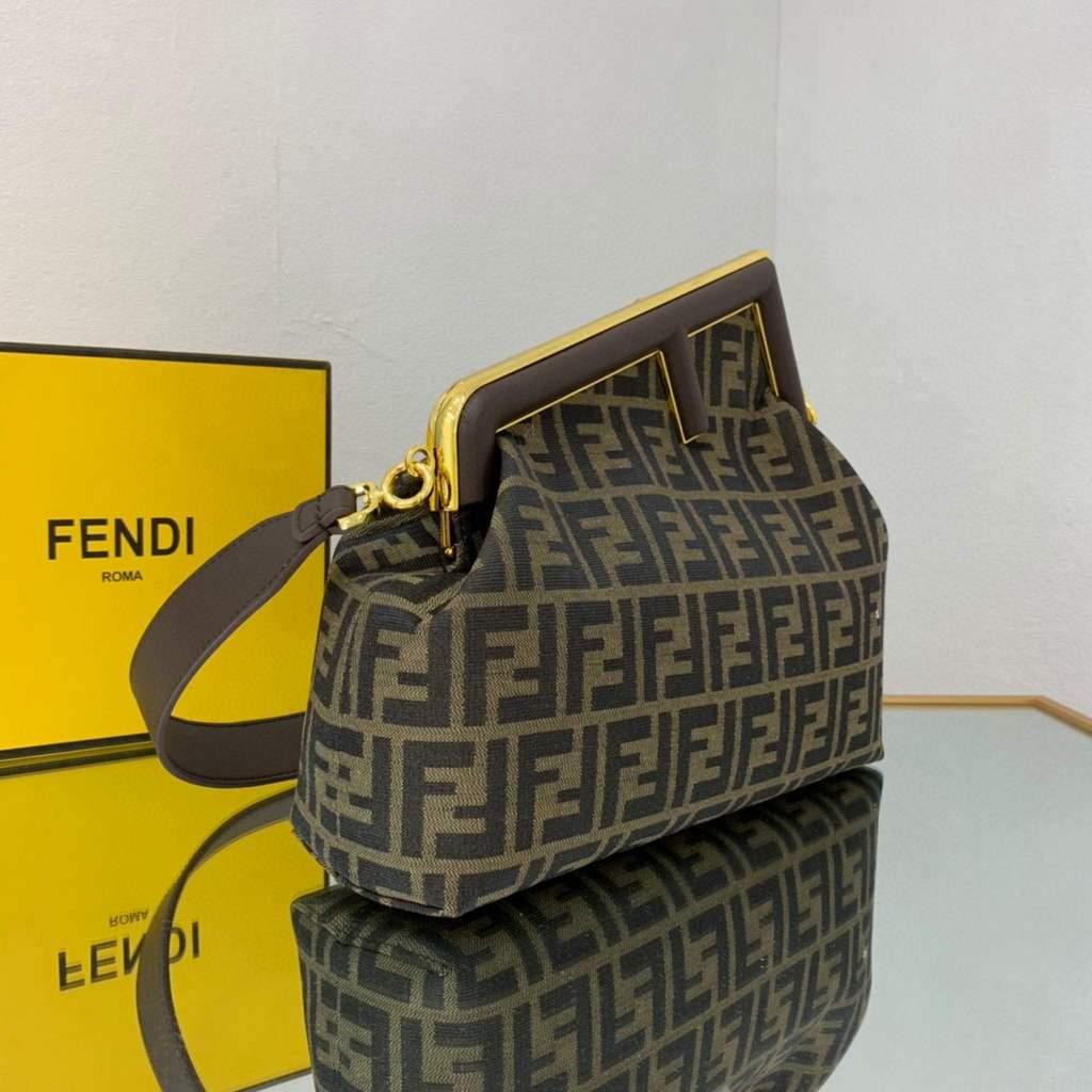 Fendi FIRST Medium Bag Dark Green FF bag 8BP127