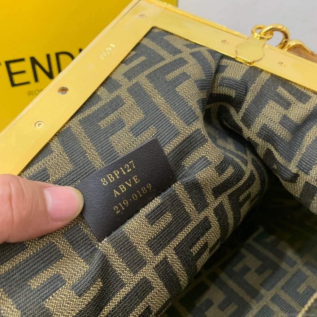 Fendi First Medium Sheepskin Bag 8BP127 Brown