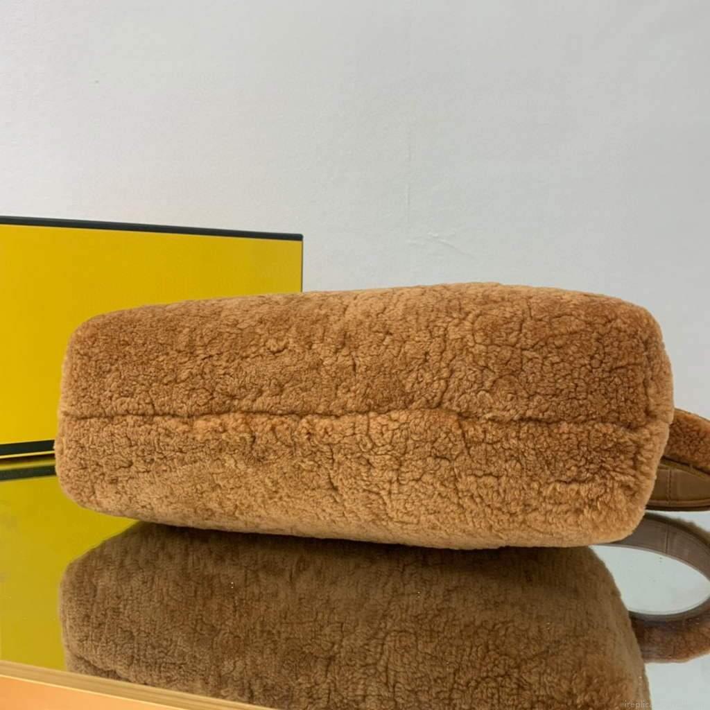 Fendi First Medium Sheepskin Bag 8BP127 Brown