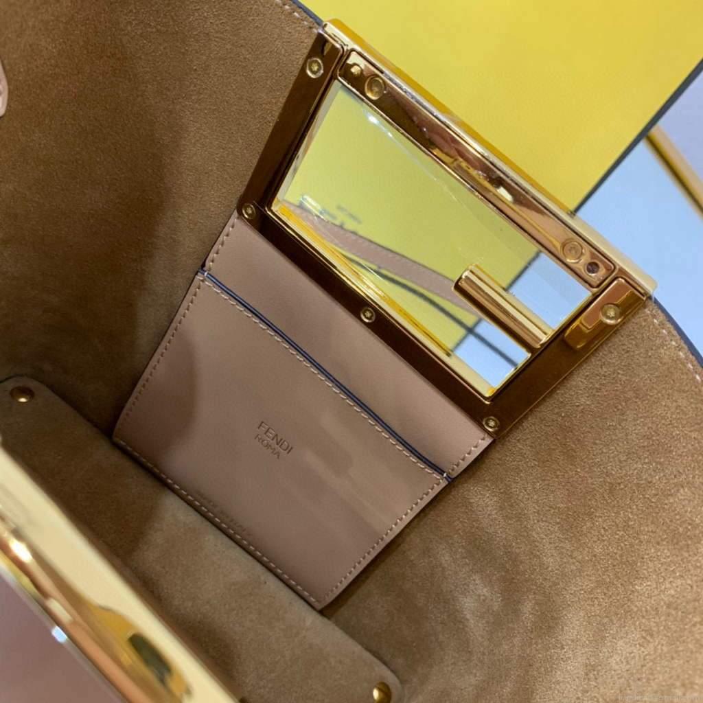 Fendi 8BS054 fendi way small Apricot Leather Bag