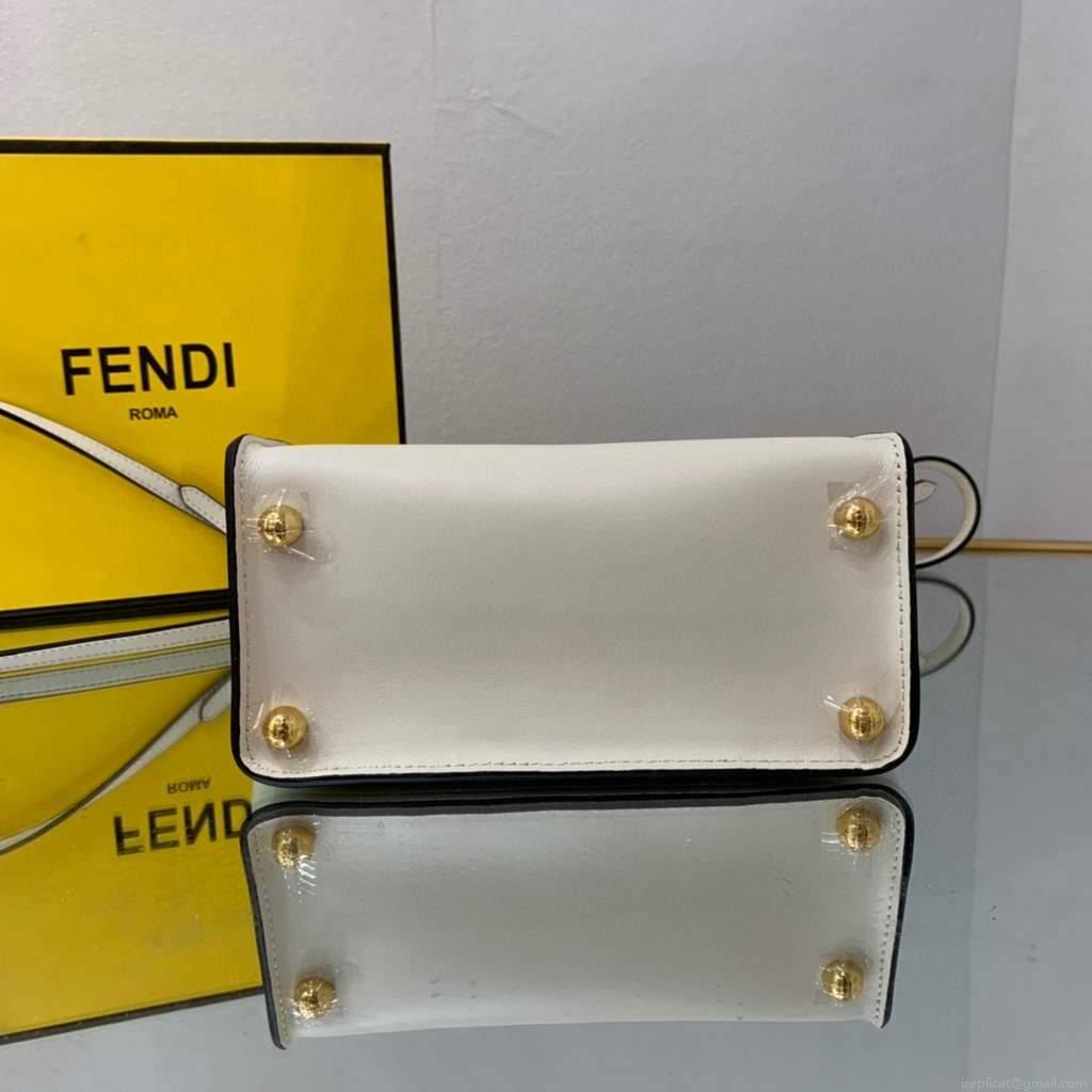 Fendi 8BS054 fendi way small Beige Leather Bag