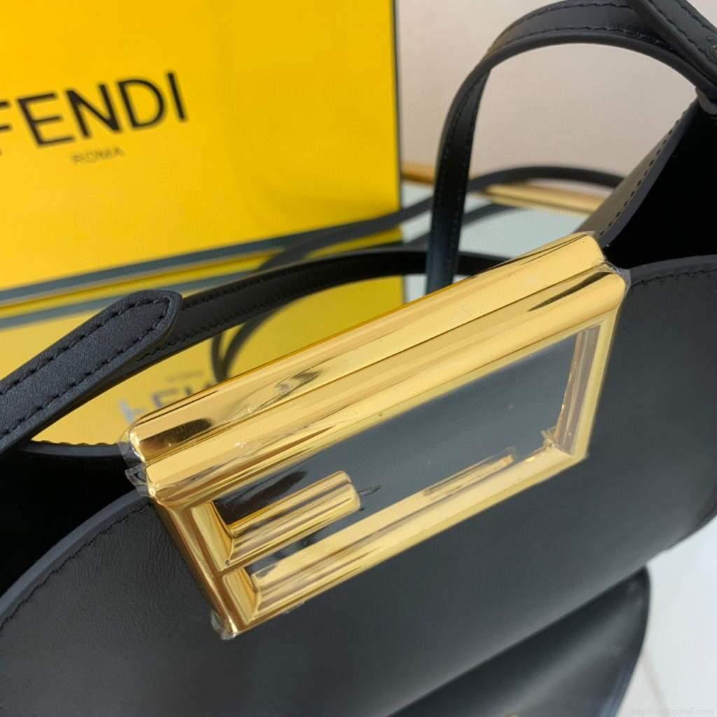 Fendi 8BS054 fendi way small Black Leather Bag