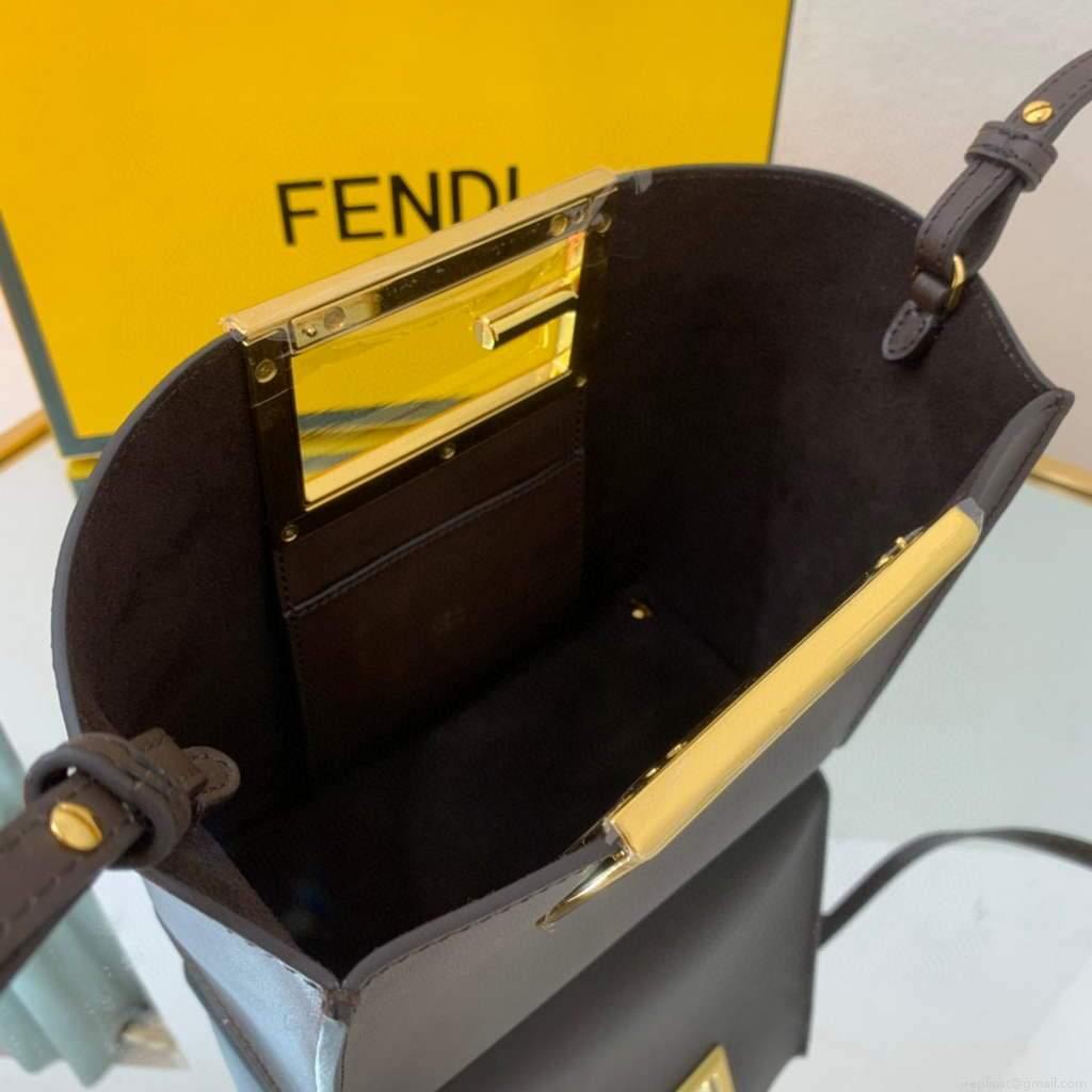Fendi 8BS054 fendi way small Brown Leather Bag