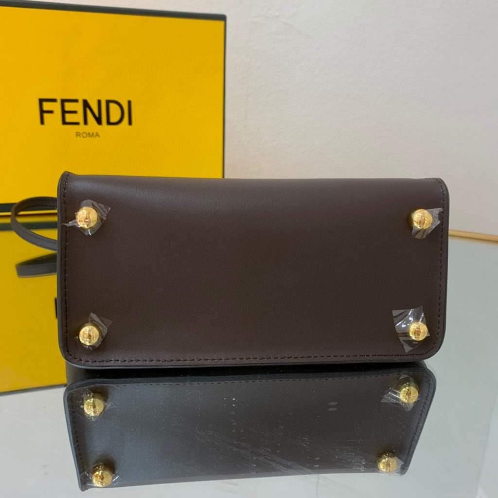 Fendi 8BS054 fendi way small Brown Leather Bag