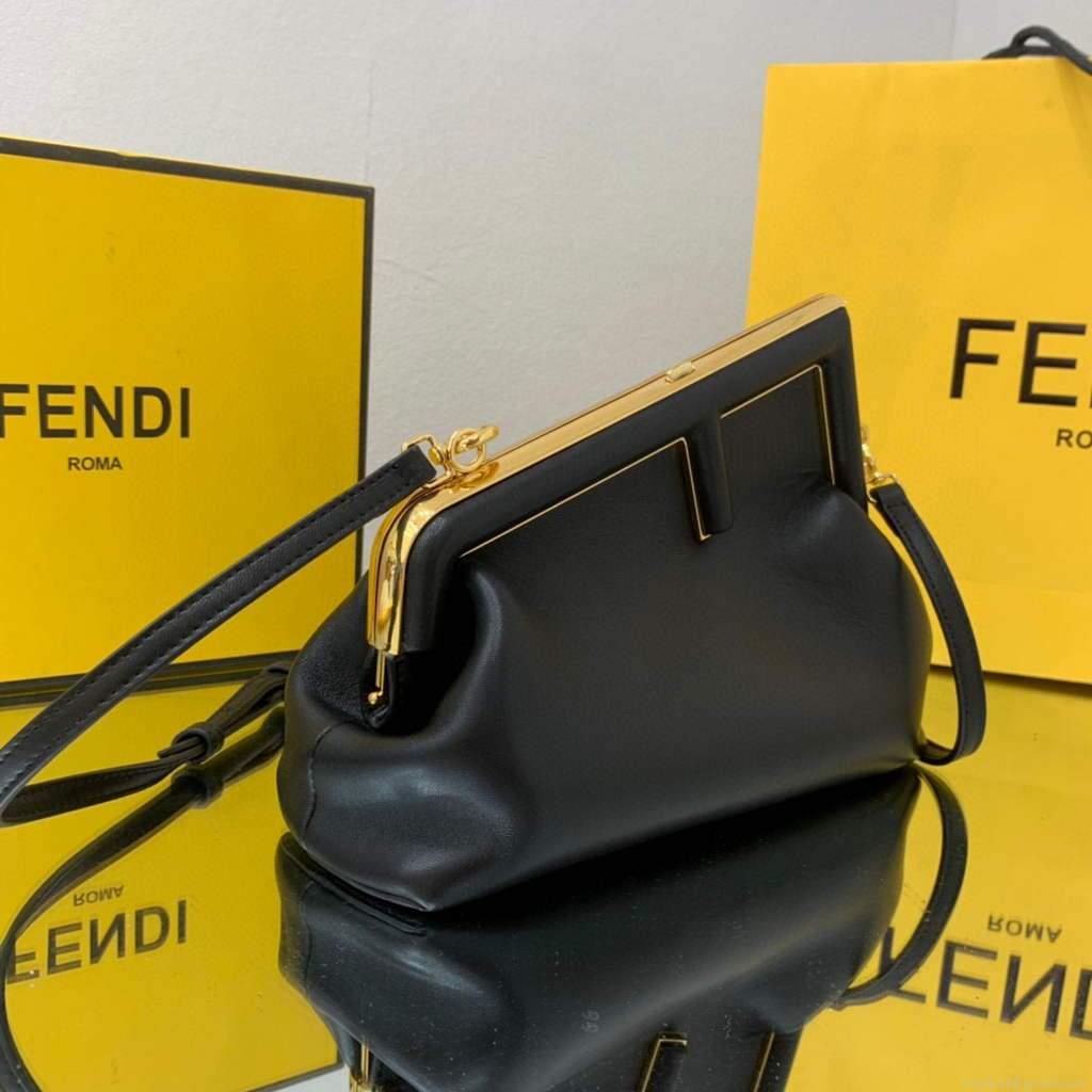 Fendi FIRST Small Bag 8BP129 Black Leather