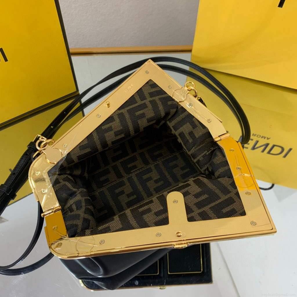 Fendi FIRST Small Bag 8BP129 Black Leather