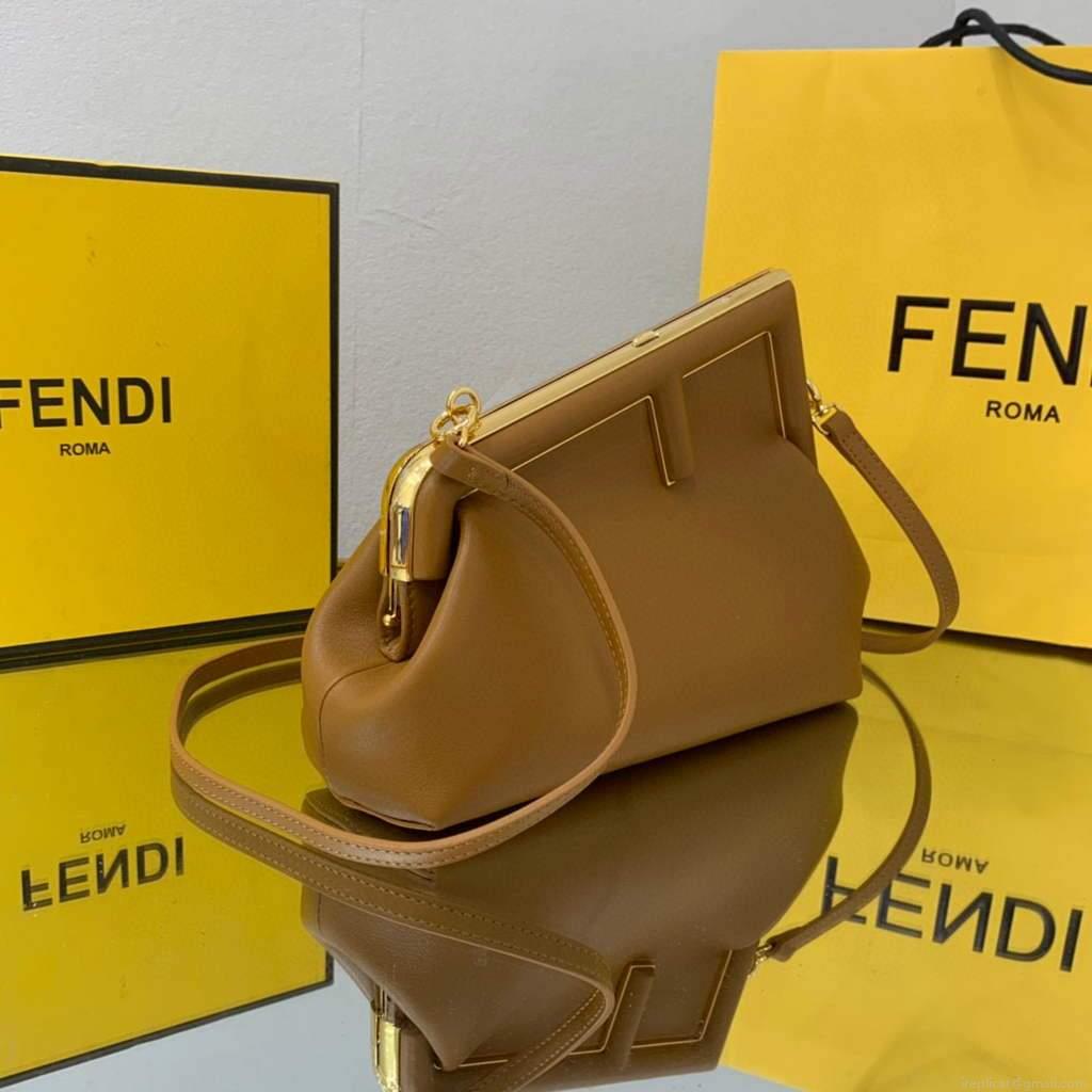 Fendi FIRST Small Bag 8BP129 Leather Brown