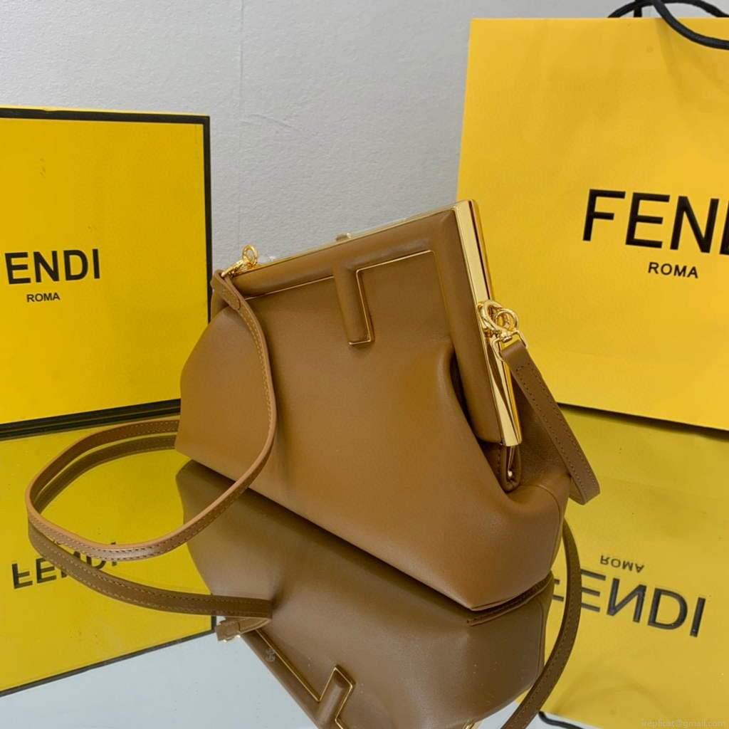 Fendi FIRST Small Bag 8BP129 Leather Brown