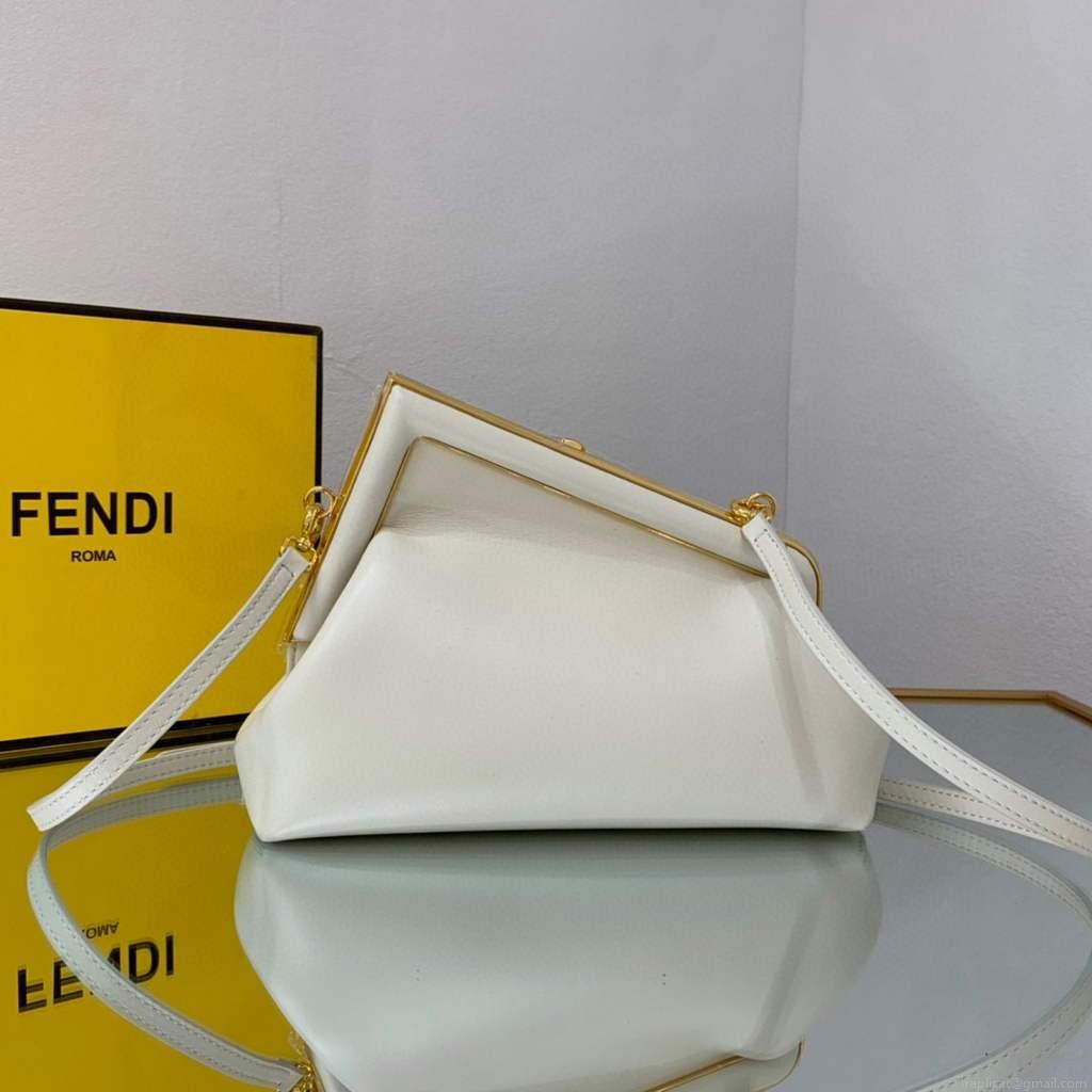Fendi FIRST Small Bag 8BP129 White Leather