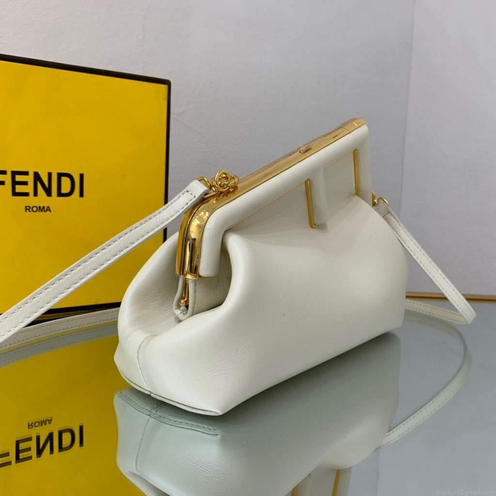 Fendi FIRST Small Bag 8BP129 White Leather