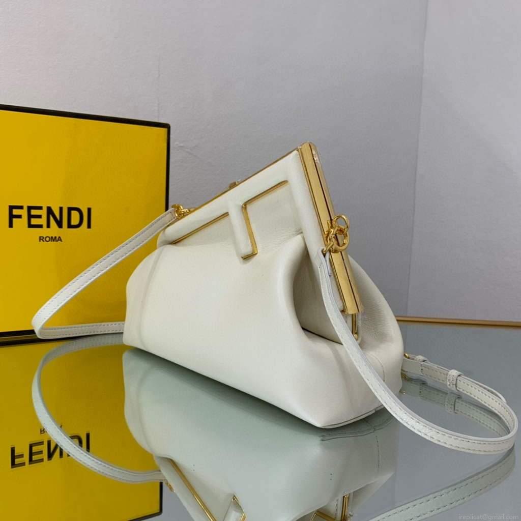 Fendi FIRST Small Bag 8BP129 White Leather