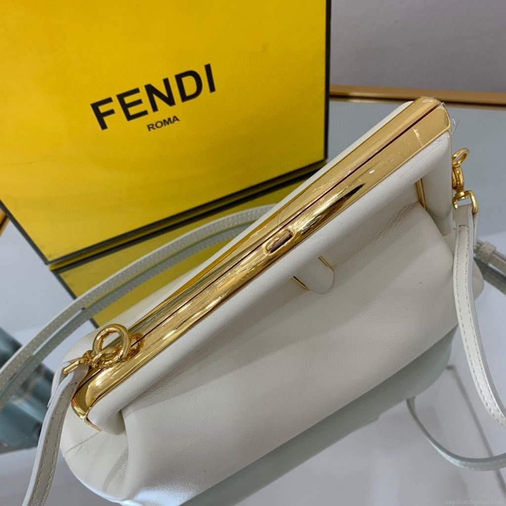 Fendi FIRST Small Bag 8BP129 White Leather