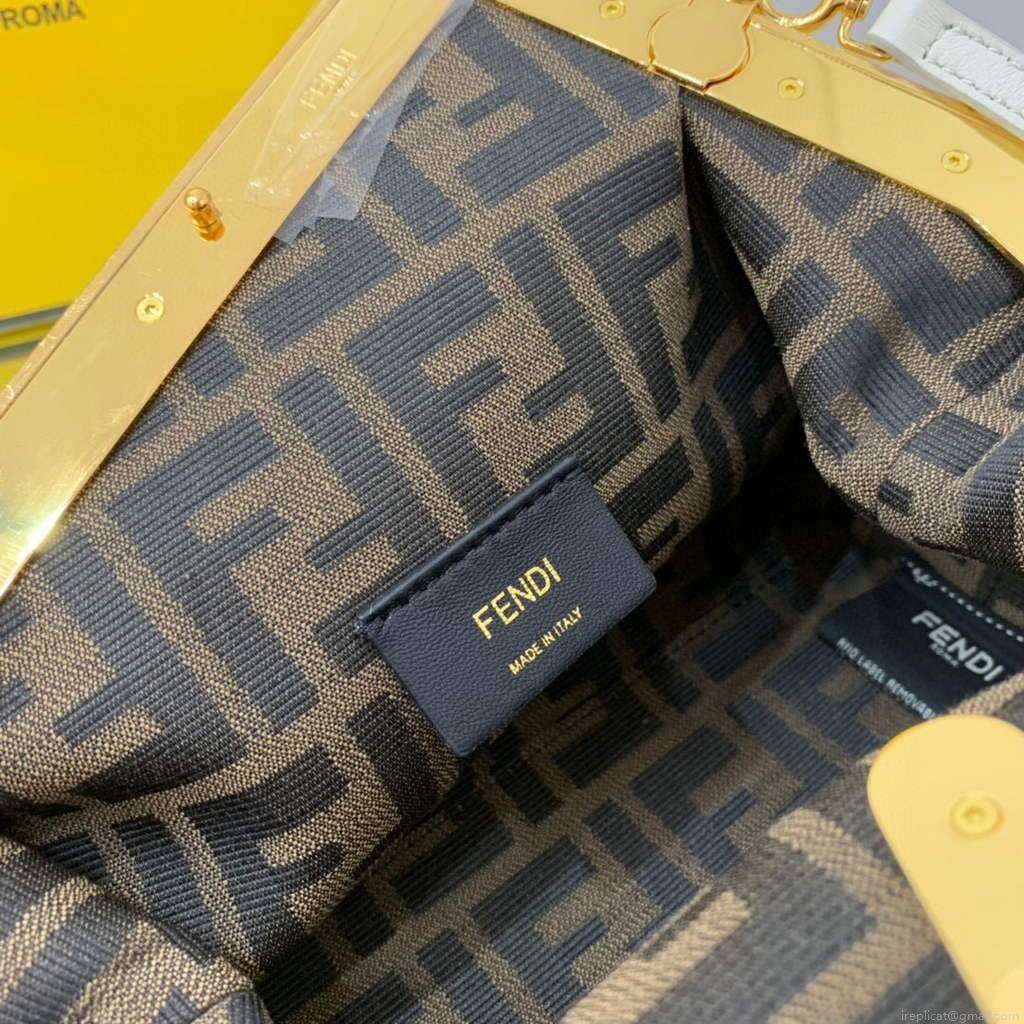 Fendi FIRST Small Bag 8BP129 White Leather