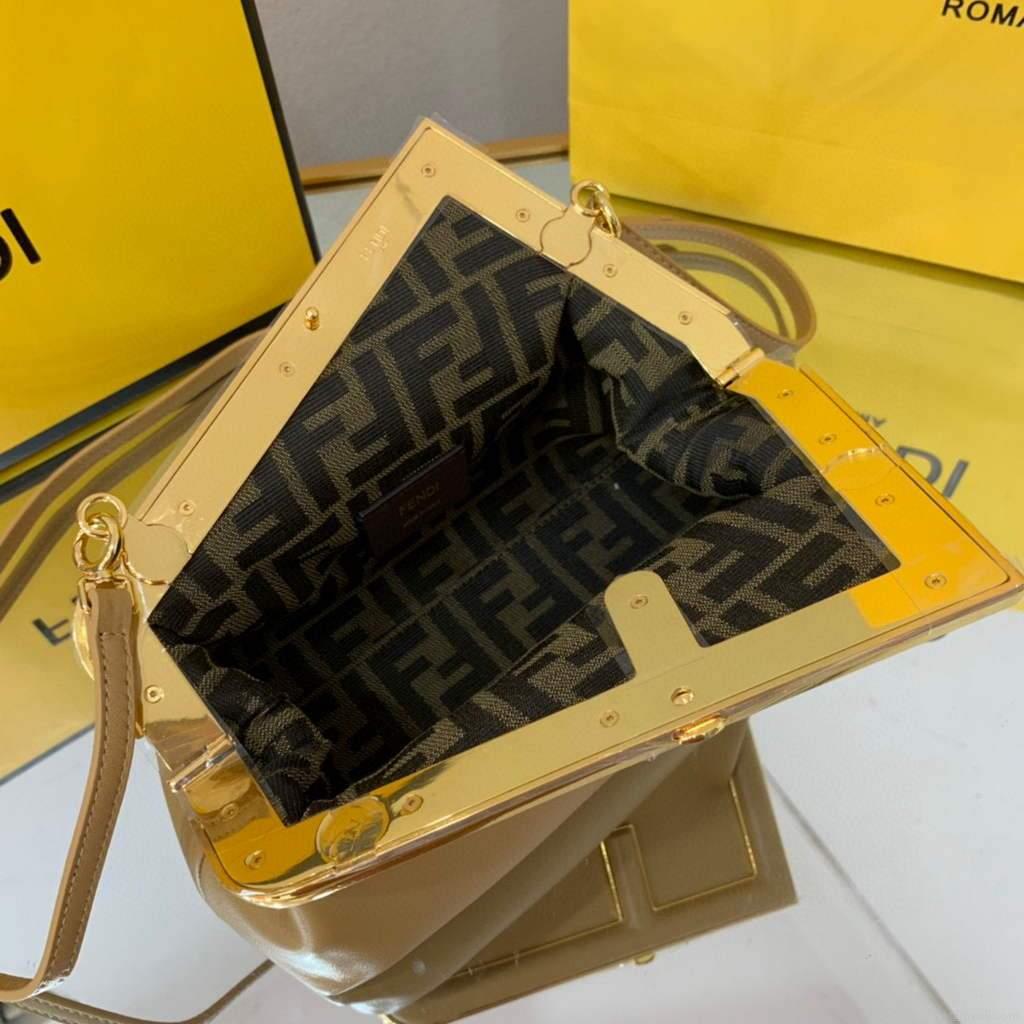 Fendi FIRST Small Bag Apricot Leather 8BP129