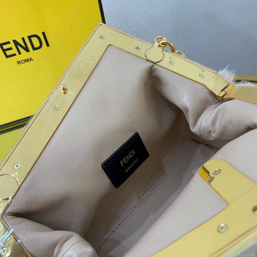 Fendi FIRST Small Bag Fox fur Bag 8BP129 Apricot