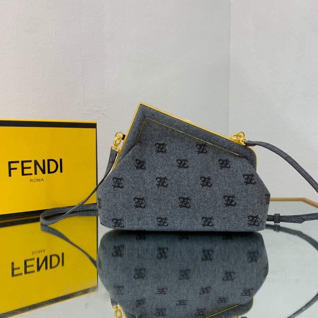 Fendi First Small flannel Bag 8BP129 Blue