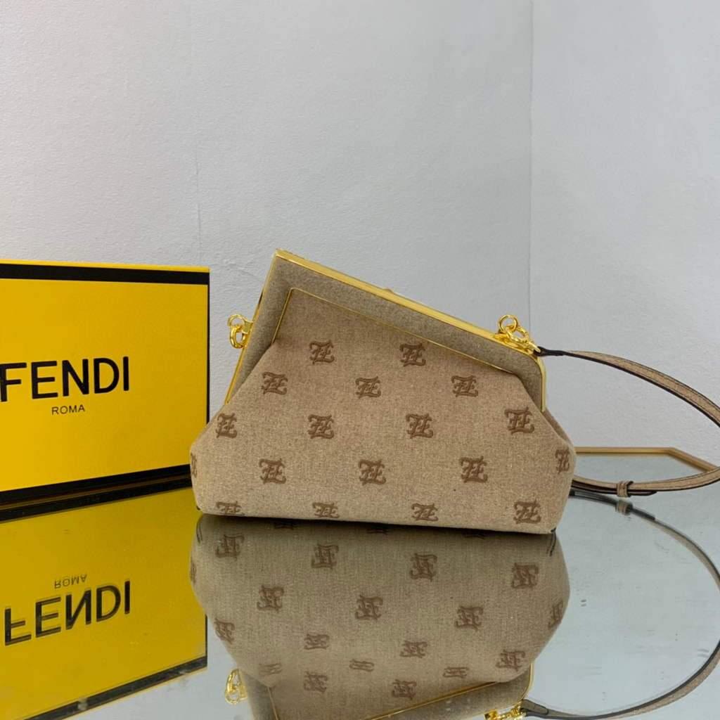 Fendi First Small flannel Bag 8BP129 Tan