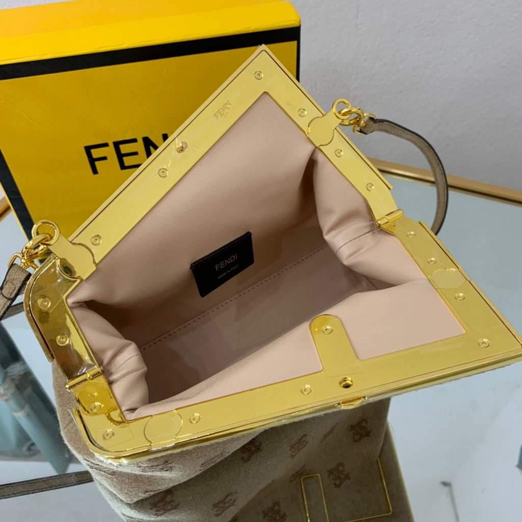 Fendi First Small flannel Bag 8BP129 Tan