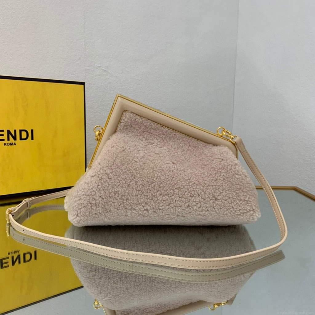 Fendi First Small Sheepskin Bag 8BP129 Beige